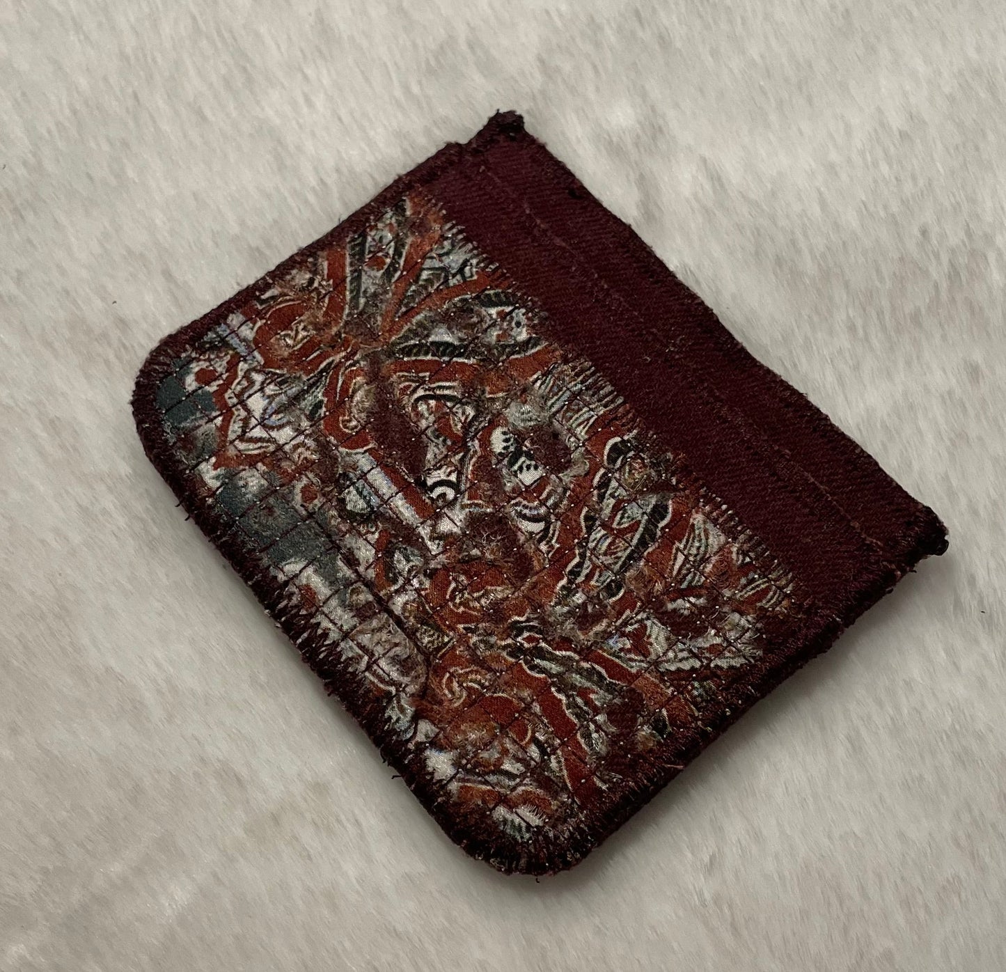 slashed denim cardholder